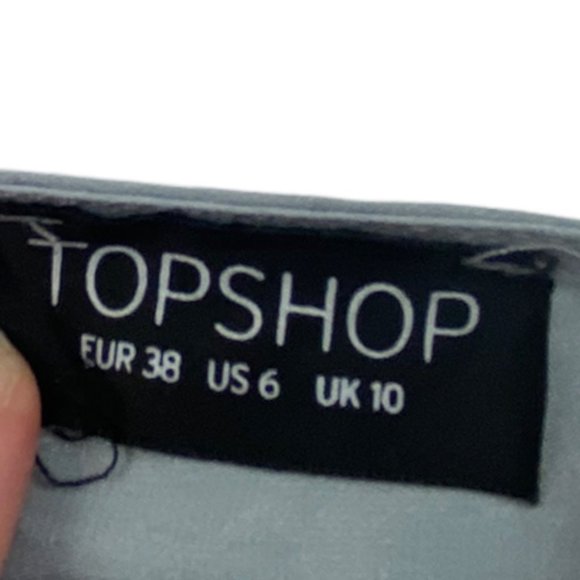 Topshop Gray Blue Flair Sleeve Long Sleeve Cheetah Print Romper size 6 - Picture 7 of 9